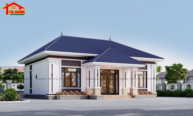 Phối cảnh biệt thự 1 tầng mái Nhật TN-01