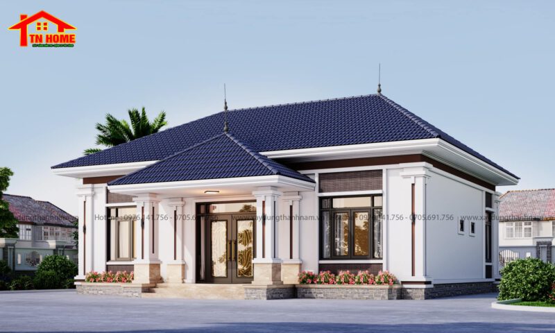 Phối cảnh biệt thự 1 tầng mái Nhật TN-01