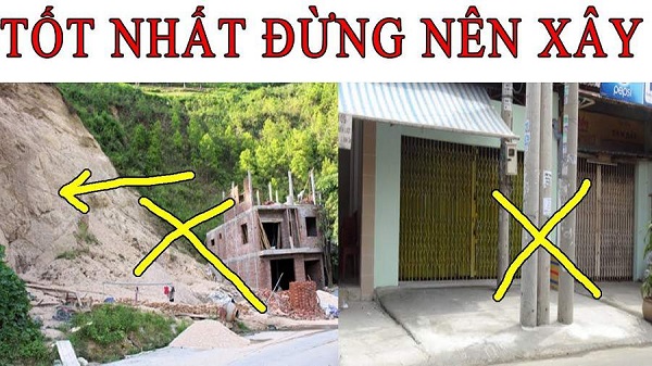Các vị trí nên tránh xây nhà
