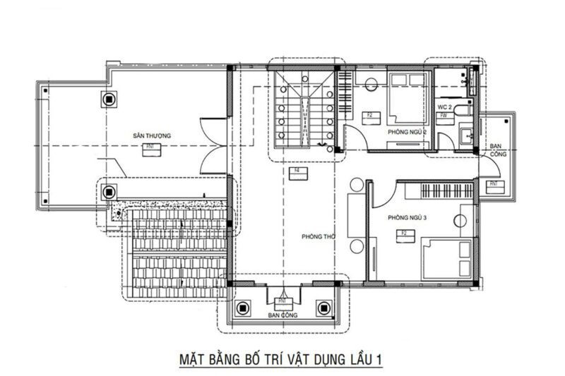 Mặt bằng công năng tầng 2