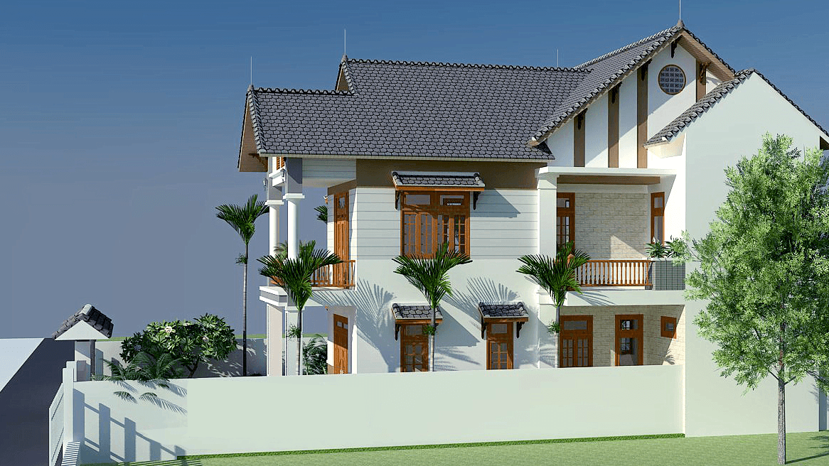 Mẫu biệt thự 2 tầng hiện đại 150m2 bên phải