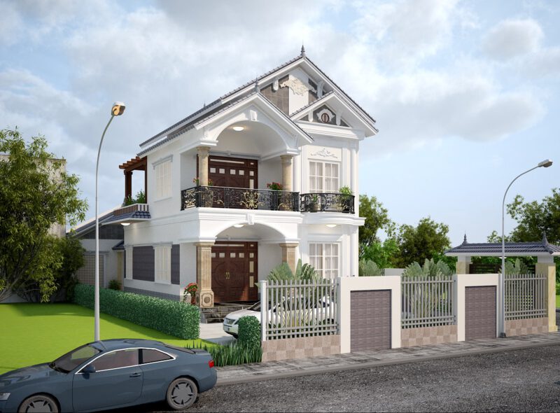 Mẫu biệt thự hiện đại 100m2 5 phòng ngủ ấn tượng